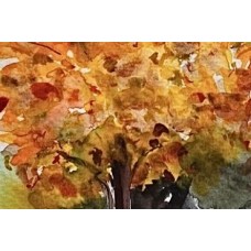 “Breath of Autumn. October” – Original Watercolor Autumn Landscape | Marina Stognieva